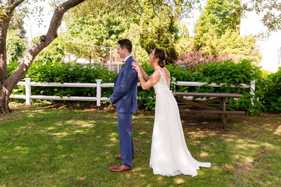 First Look Before The Wedding Ceremony