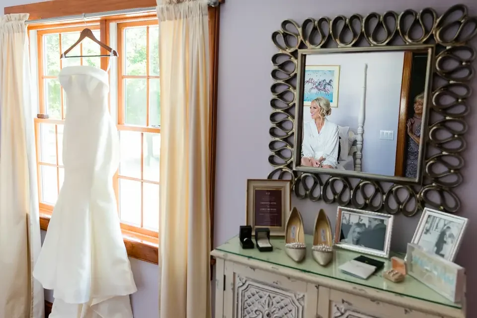 Wedding Dress Hanging Before Ceremony