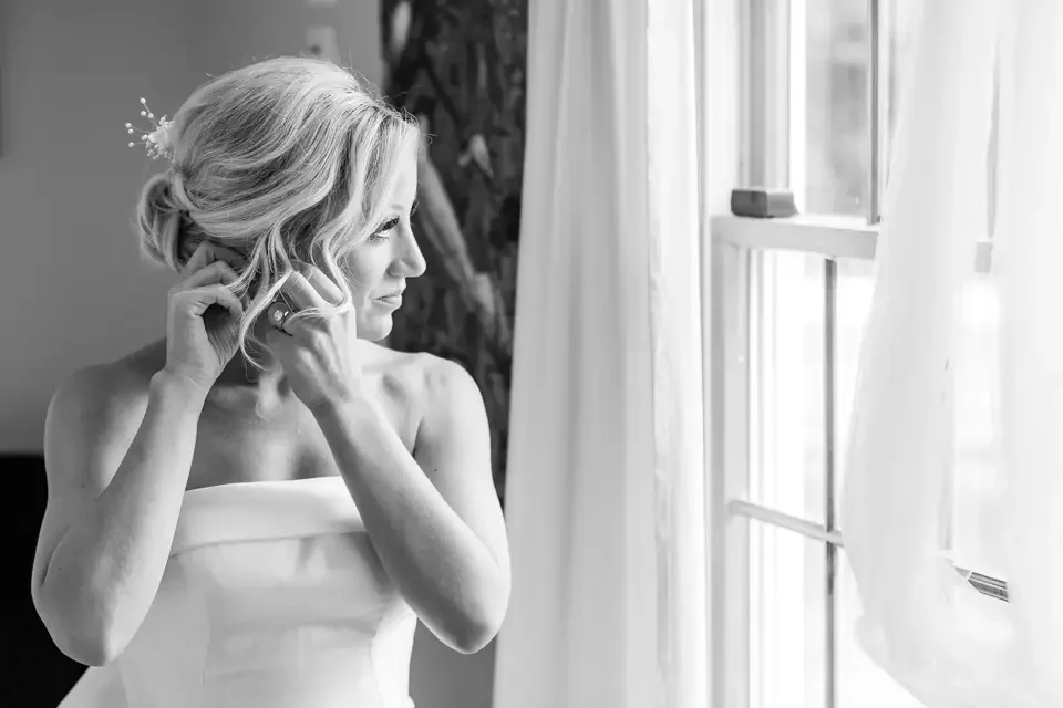 Bride Getting Ready Portrait by Window