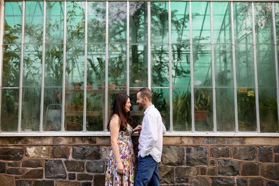 Greenhouse Engagement Session with Natural Light