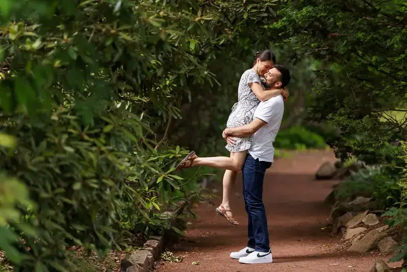 Playful Engagement Moment in the Gardens