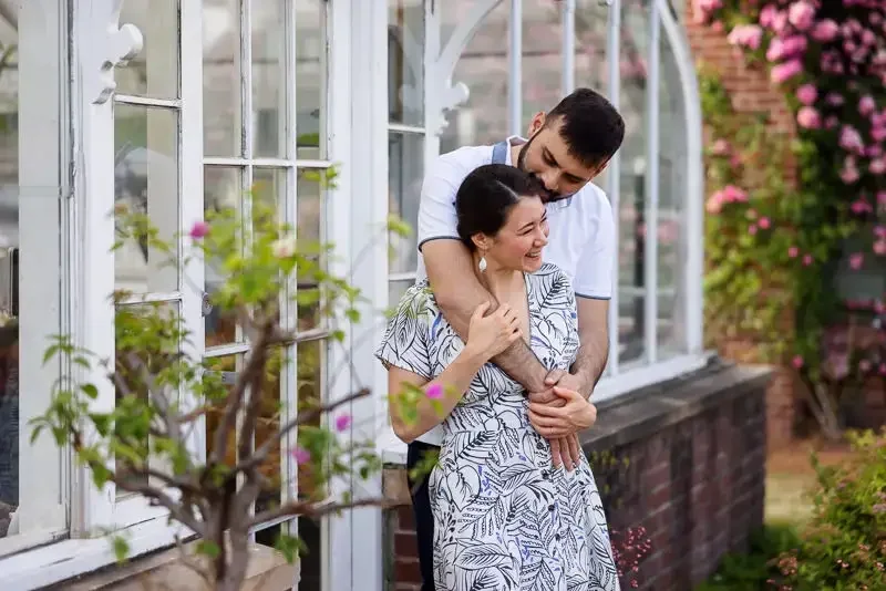 Greenhouse Engagement Session Moment