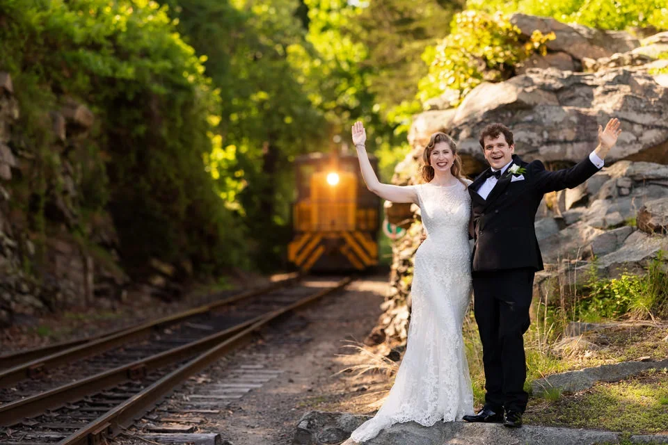 A Joyful Wedding Moment Filled with Movement and Celebration