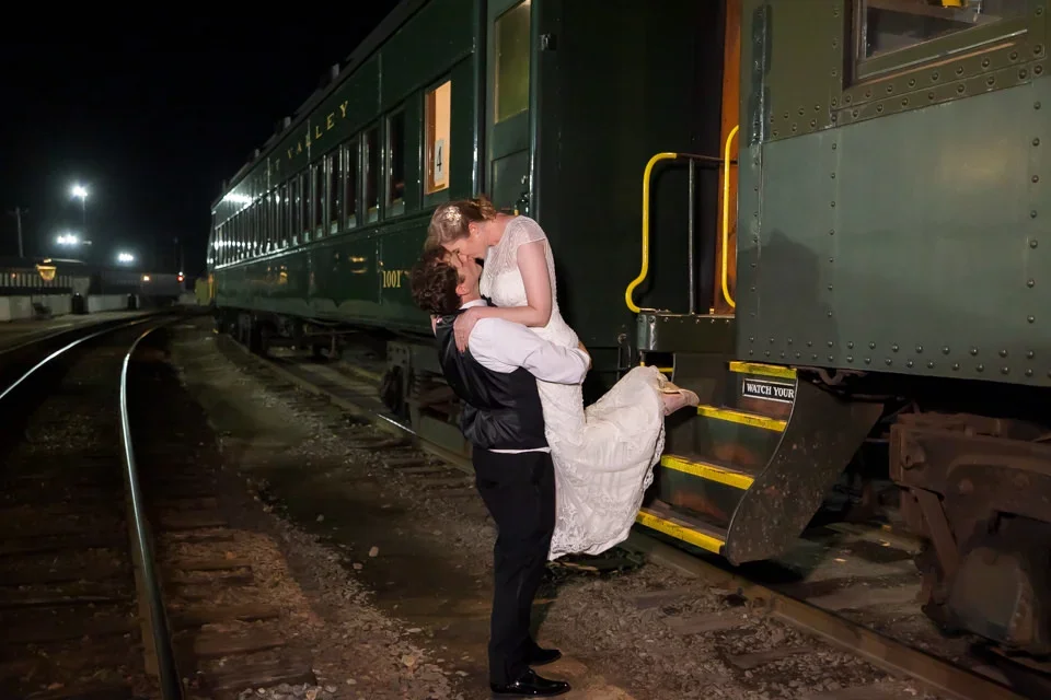 A Cinematic Nighttime Wedding Moment