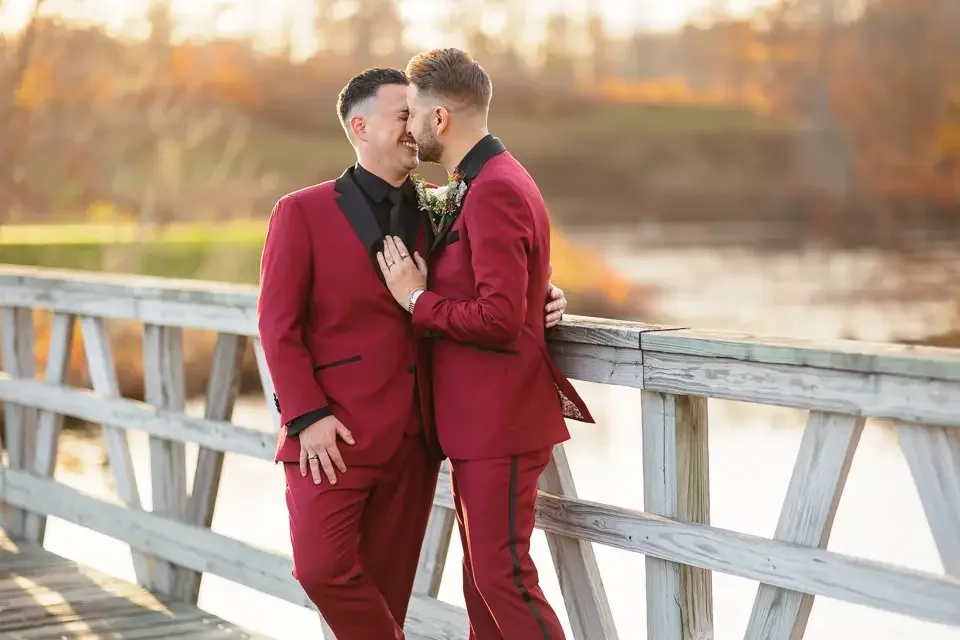 Natural Connection During Wedding Portraits