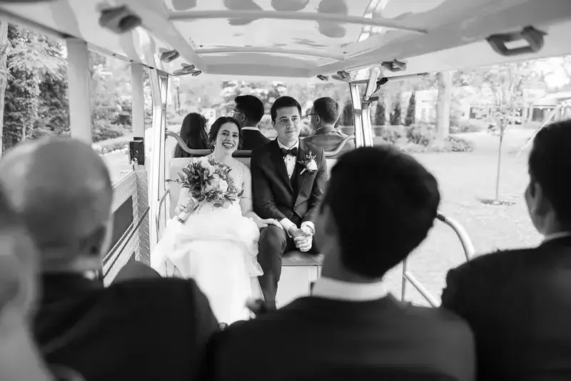 Wedding Trolley Ride After the Ceremony