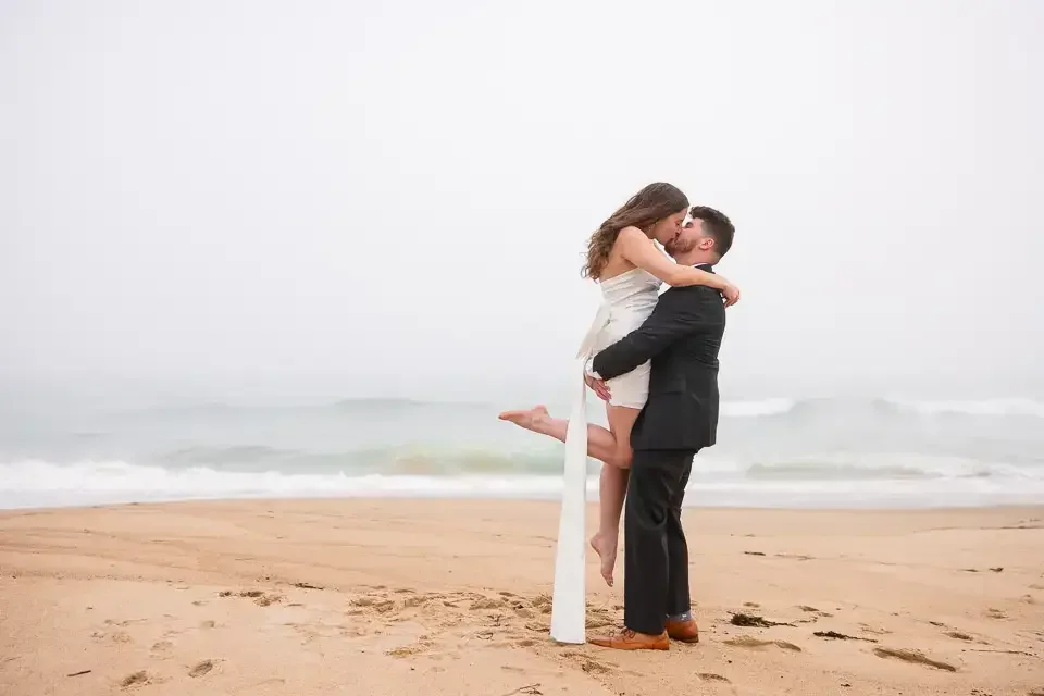 Foggy Beach Embrace