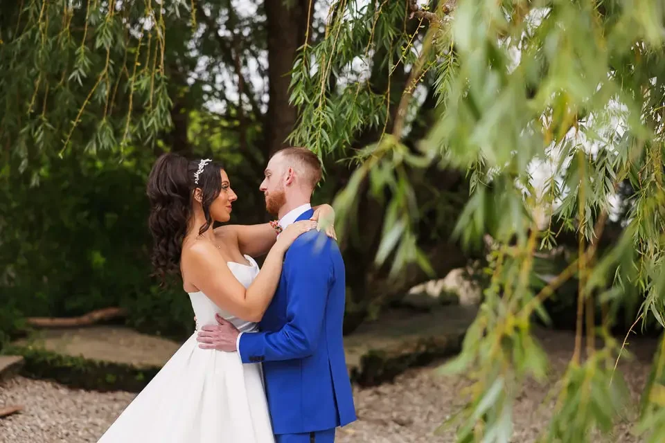 Romantic Willow Tree Wedding Portrait