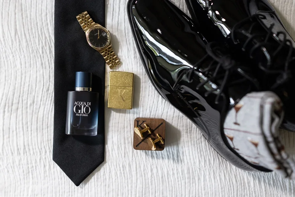 Groom Detail Flat Lay