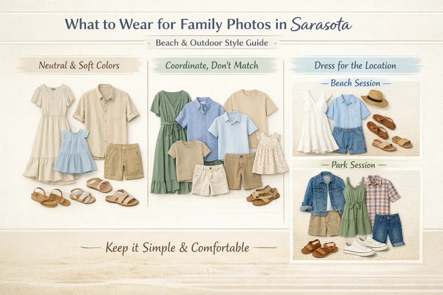 What to Wear for Family Photos in Sarasota (Beach &amp; Outdoor Guide)