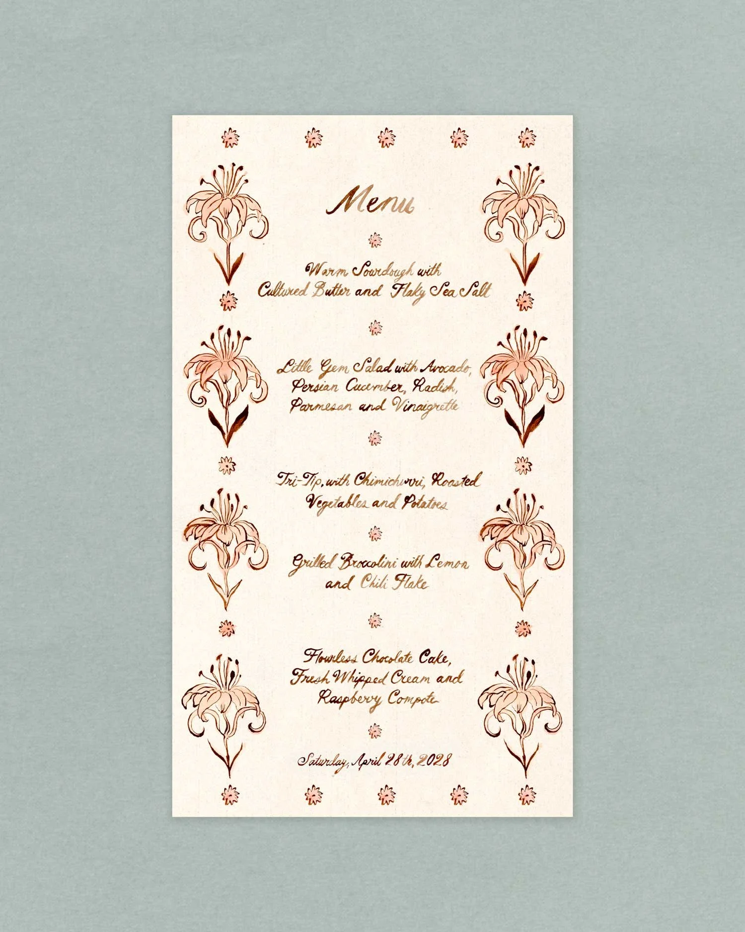 Lily Ephemera Menu