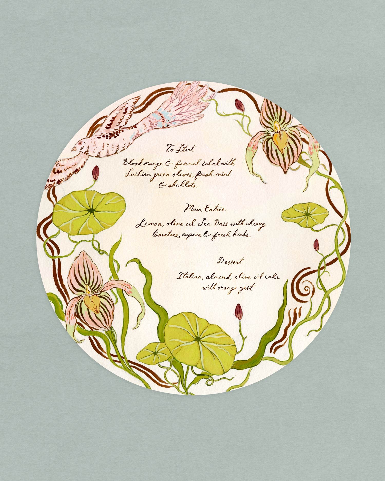 wedding-menu-round-hand-painted-orchid-olivia-provey-studio-web.jpg