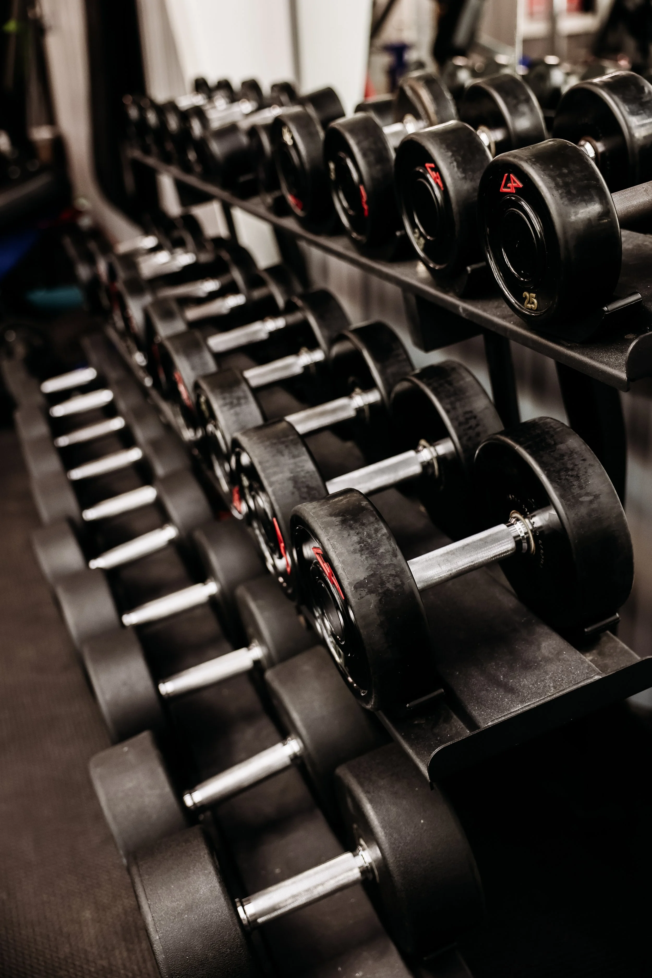 Free weights and dumbbell racks available at our Bonham TX gym.