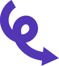 Purple arrow forming a circular shape.