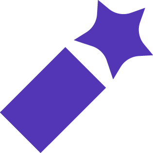 Purple gift box with a purple star-shaped balloon