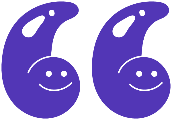 Two blue cartoon spoons with smiling faces.