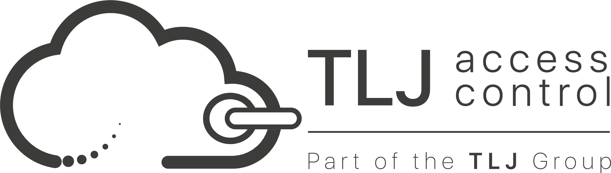 Logo of TLJ access control, showing a cloud with a keyhole and a key, and text 'TLJ access control' and 'Part of the TLJ Group'.