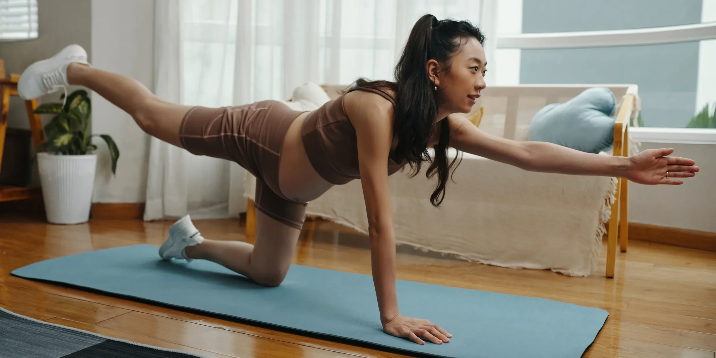 surrogate doing yoga