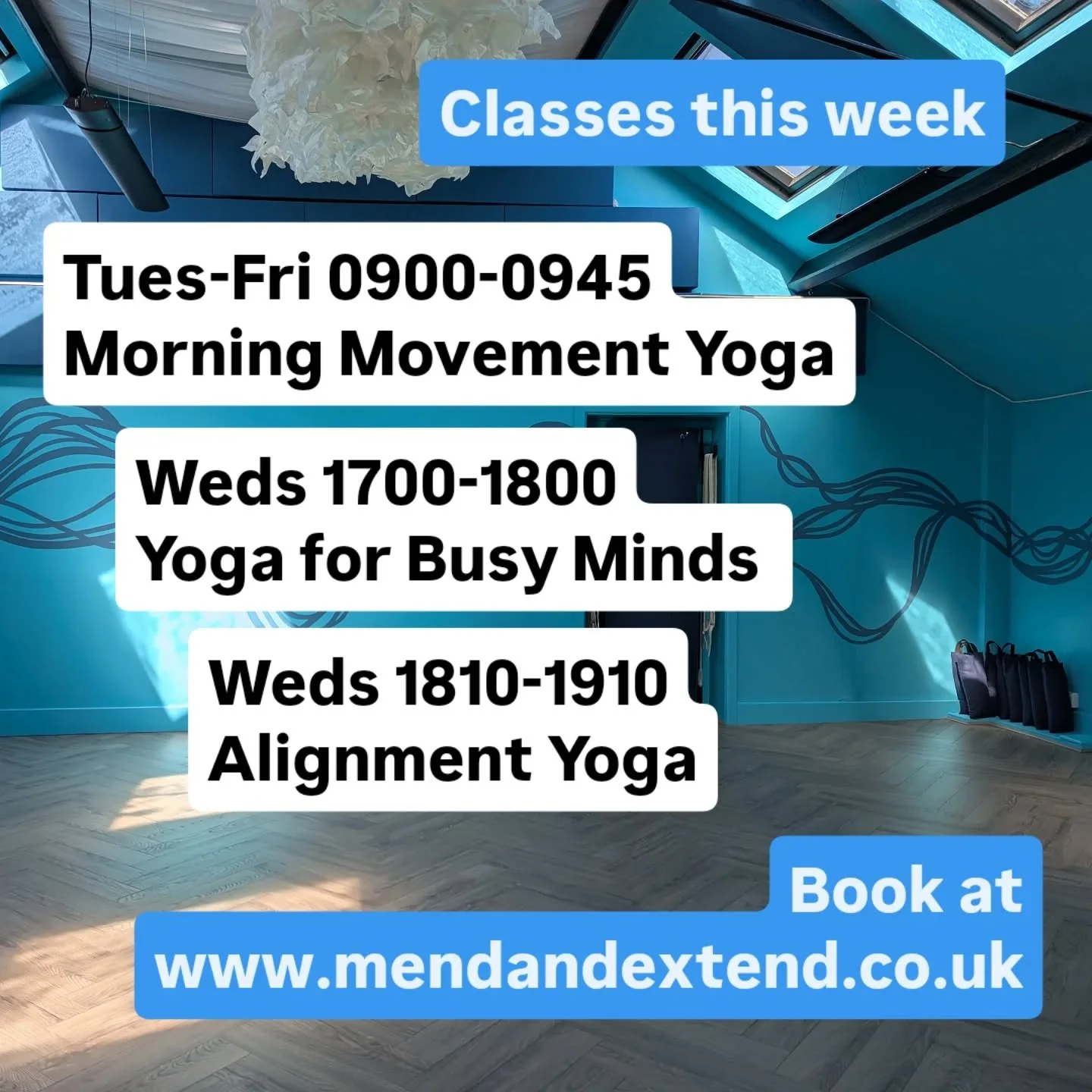 Come and take care of yourself in the most beautiful yoga space. Booking essential either by email or on the website.