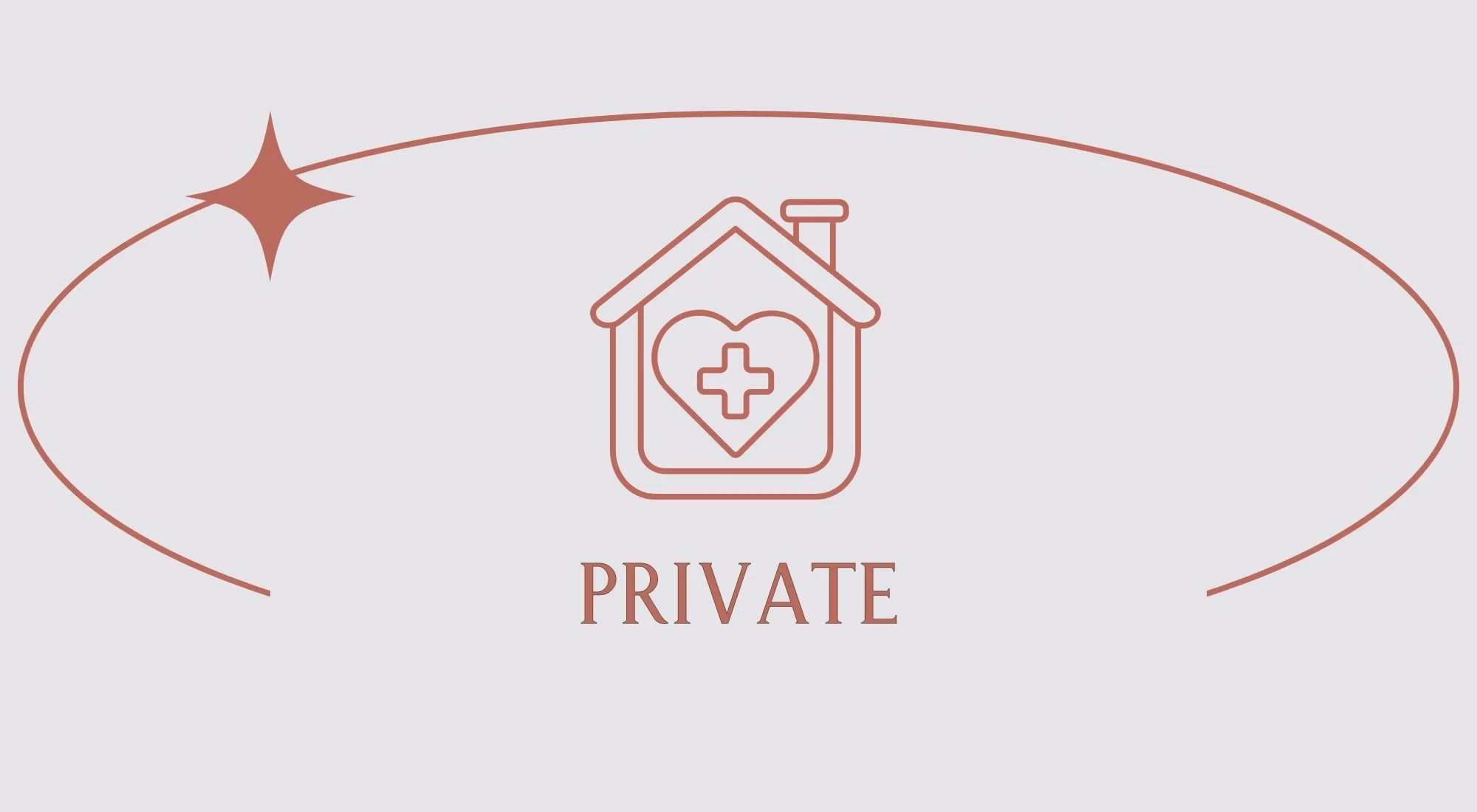 A sign with a house, a heart with a medical cross, and the word 'PRIVATE' underneath.