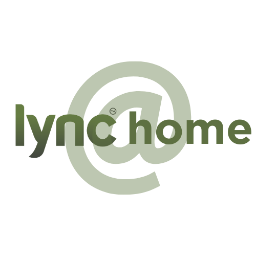 Lyric Home logo with green text and design element.
