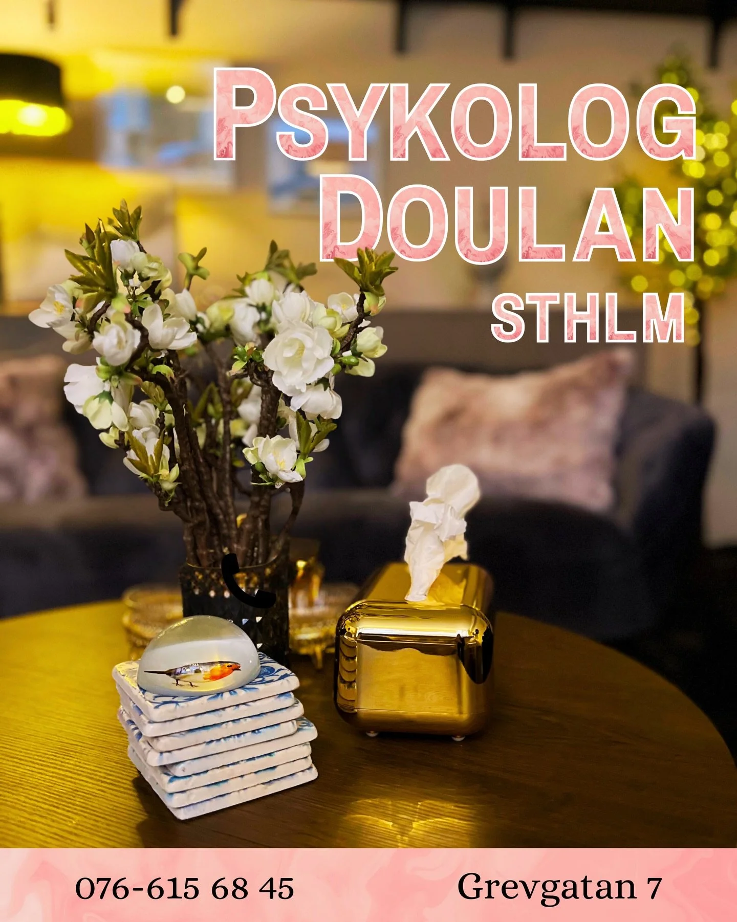 Reklam f&ouml;r PSYKOLOGDOULAN STHLM 

VAD?
En privat psykologmottagning p&aring; &Ouml;stermalm och digitalt med fokus p&aring; psykisk h&auml;lsa i samband med graviditet, f&ouml;dande och postpartum, dvs tiden efter f&ouml;dsel. I utbudet ing&arin