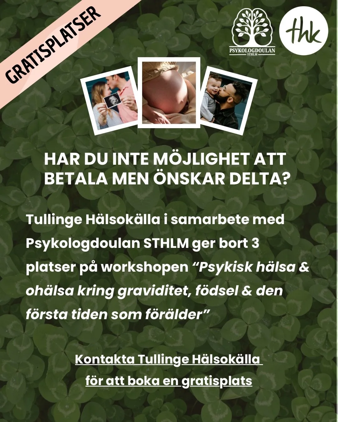 🪷 WORKSHOP F&Ouml;R BLIVANDE OCH NYBLIVNA F&Ouml;R&Auml;LDRAR 🪷

Jag vet att ekonomin ibland kan vara ett hinder f&ouml;r att ta del av den h&auml;r typen av tr&auml;ffar.

D&auml;rf&ouml;r kommer jag i samarbete med Tullinge H&auml;lsok&auml;lla a