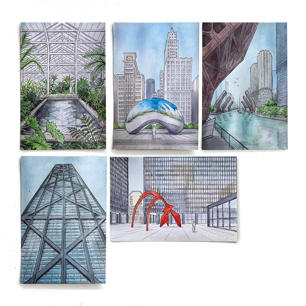 Chicago Structure Postcard Set - White Background - All Up.jpg