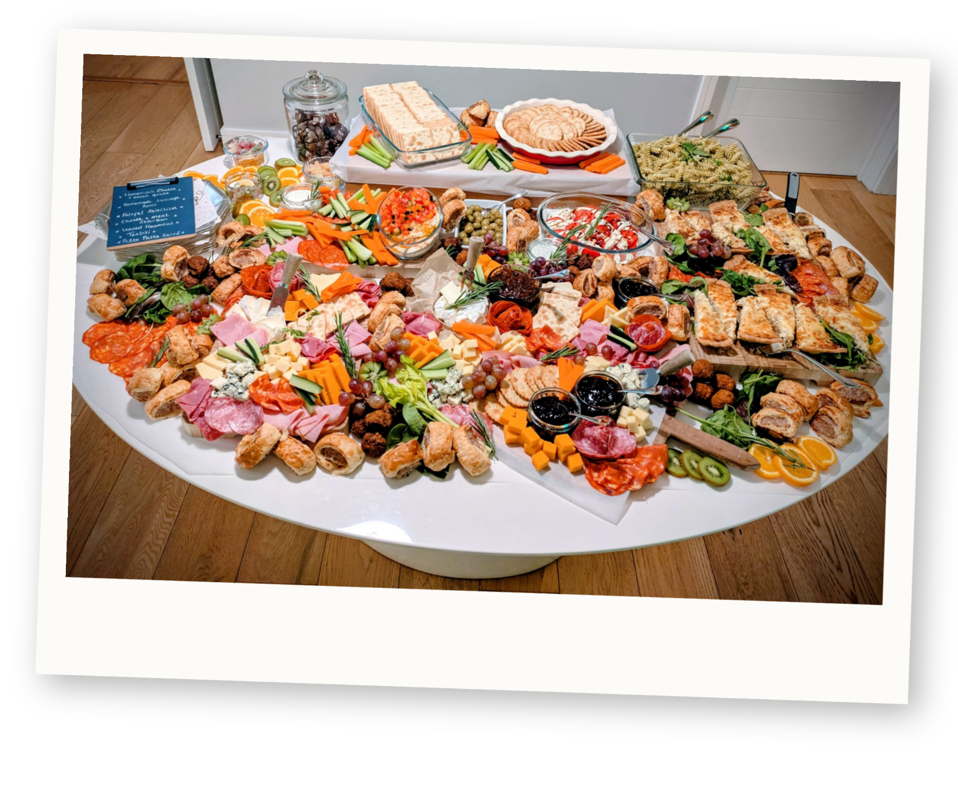 Colourful food sharing platter enjoyed with friends..