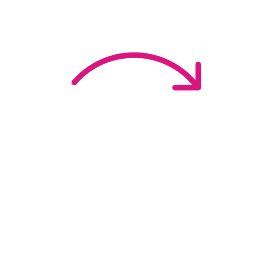 A red and pink arrow showing a cycle representing the recovery of clean water from wastewater.