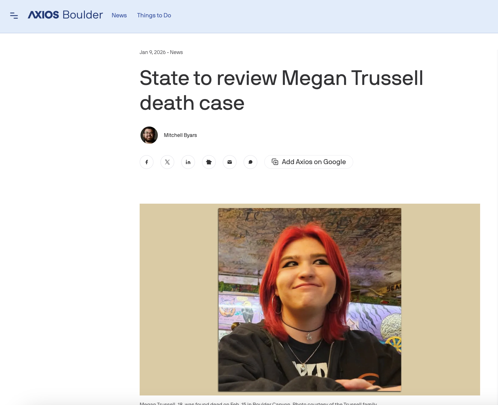 State to review Megan Trussell death case