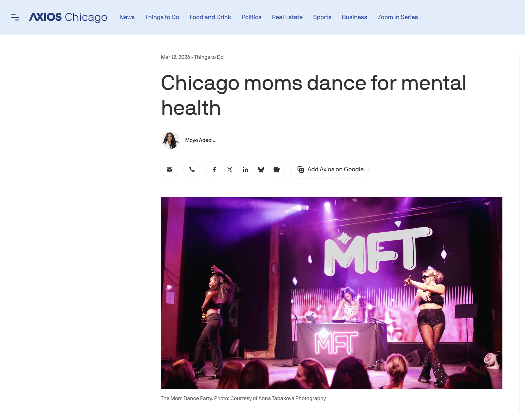 AXIOS: Chicago moms dance for mental health