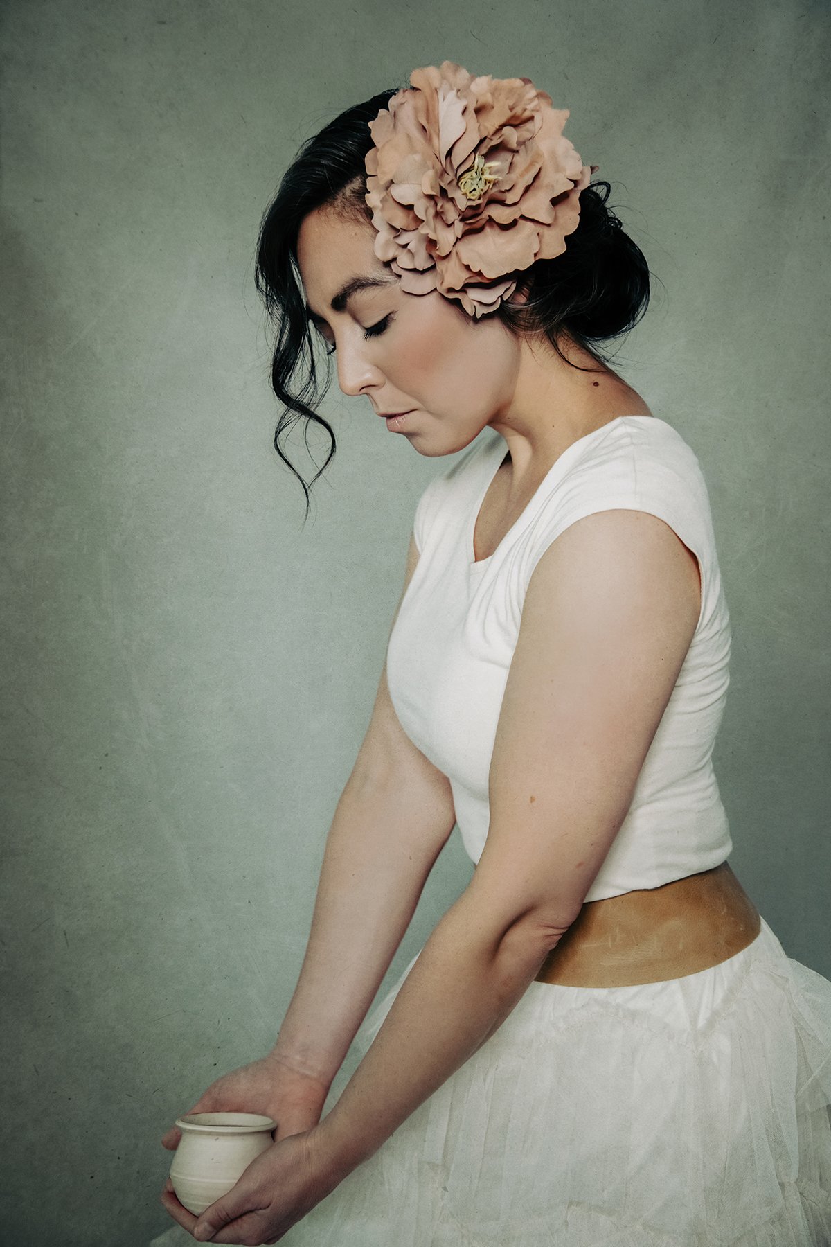 Beautiful Spanish Woman with Vintage Tulle Skirt