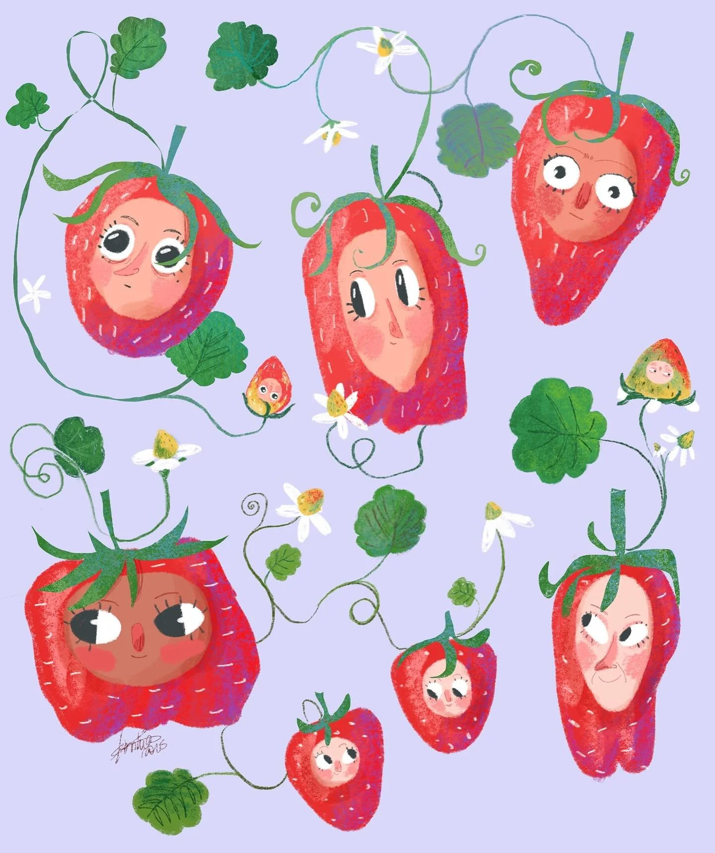 Strawberry people 🍓 it&rsquo;s almost strawberry season over here and iykyk about my strawberry obsession 😂 

#procreate