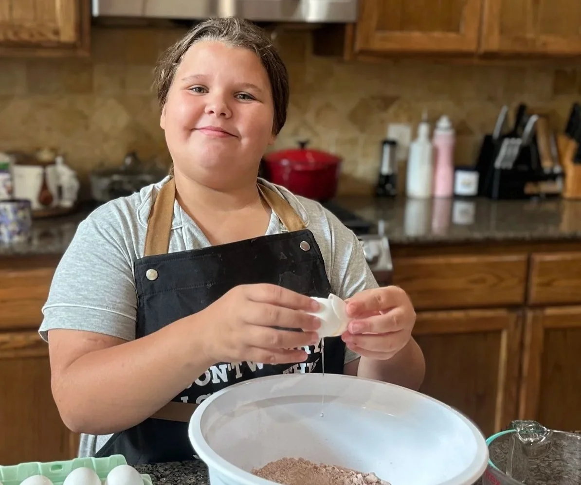 a girl baking