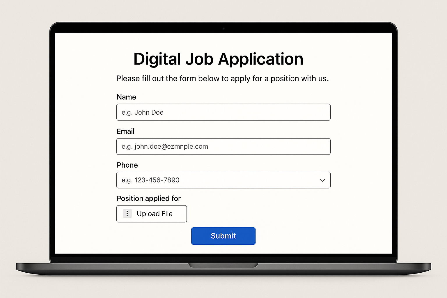 Digital Job Application Setup (Typeform/Google Forms)