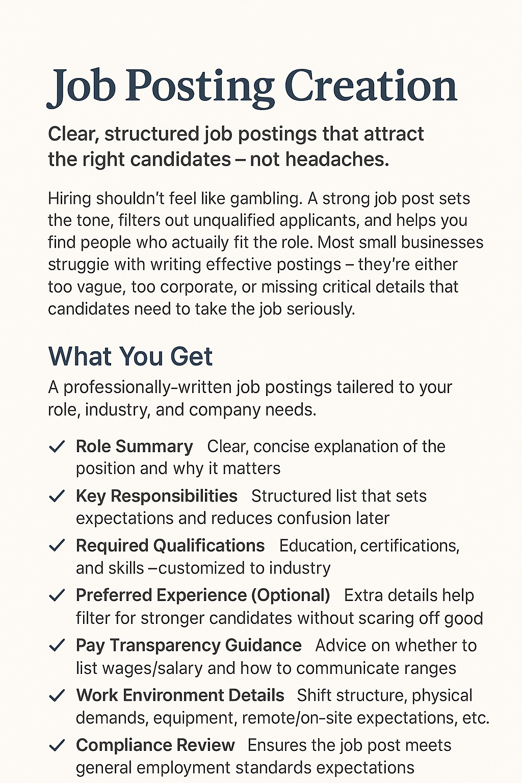 Job Posting Creation