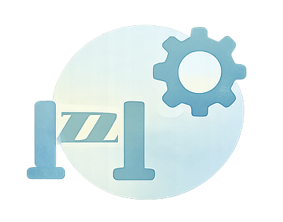 A graphic illustration of a clock, a gear, and a numerical display, representing time and technology concepts.