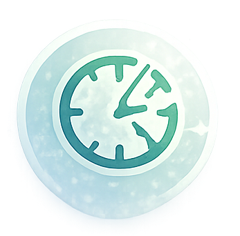 A close-up of a clock face with a minimalist design, featuring simple hour and minute hands, and no numbers.