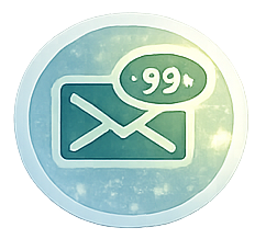 Icon of a fish with a speech bubble containing '--99' above it, on a circular background with a gradient color.