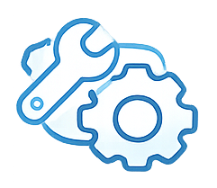 A wrench and a gear icon representing tools or settings.