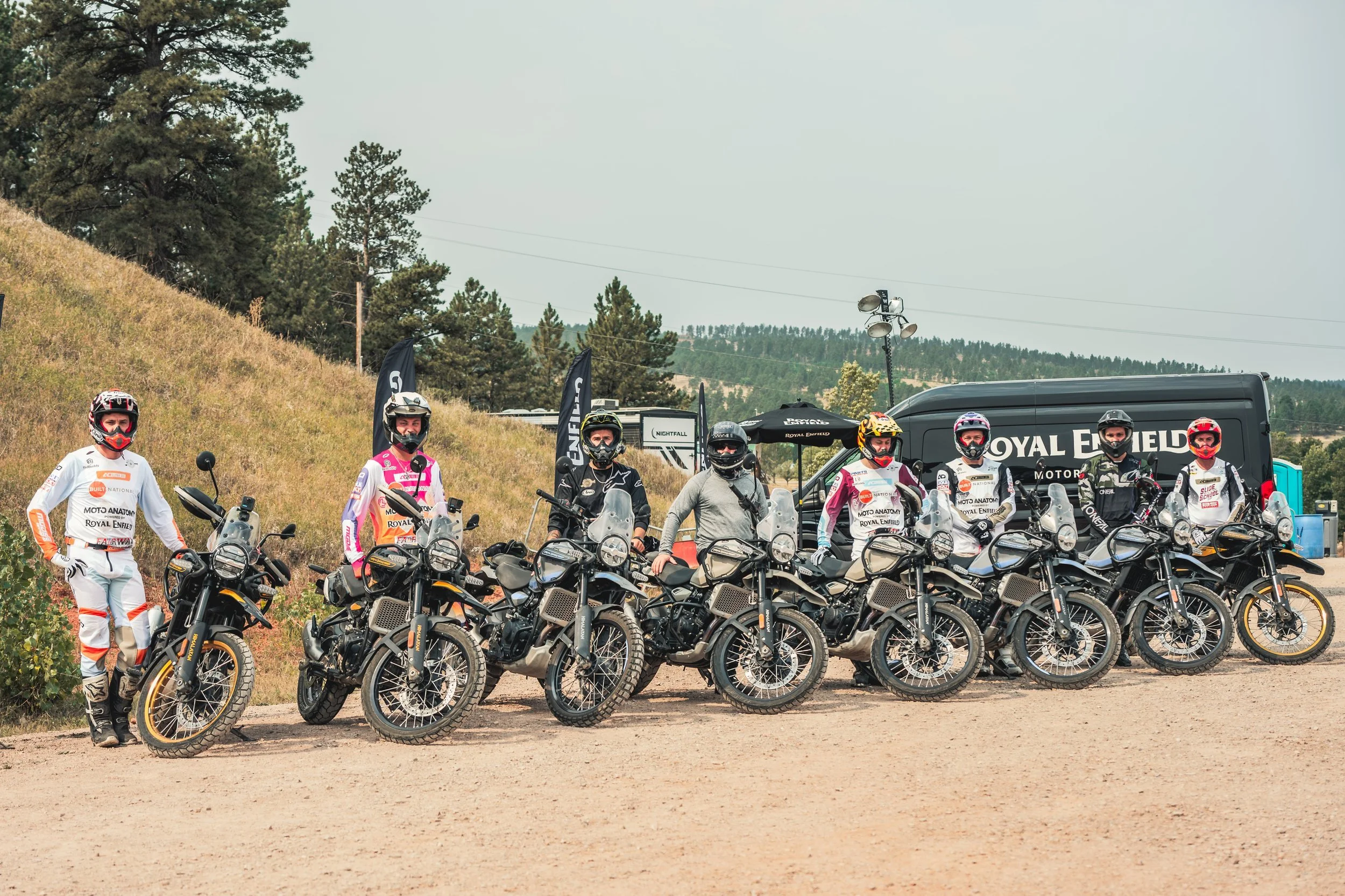 Line of Royal Enfield motorcycles and riders at Sturgis 2026