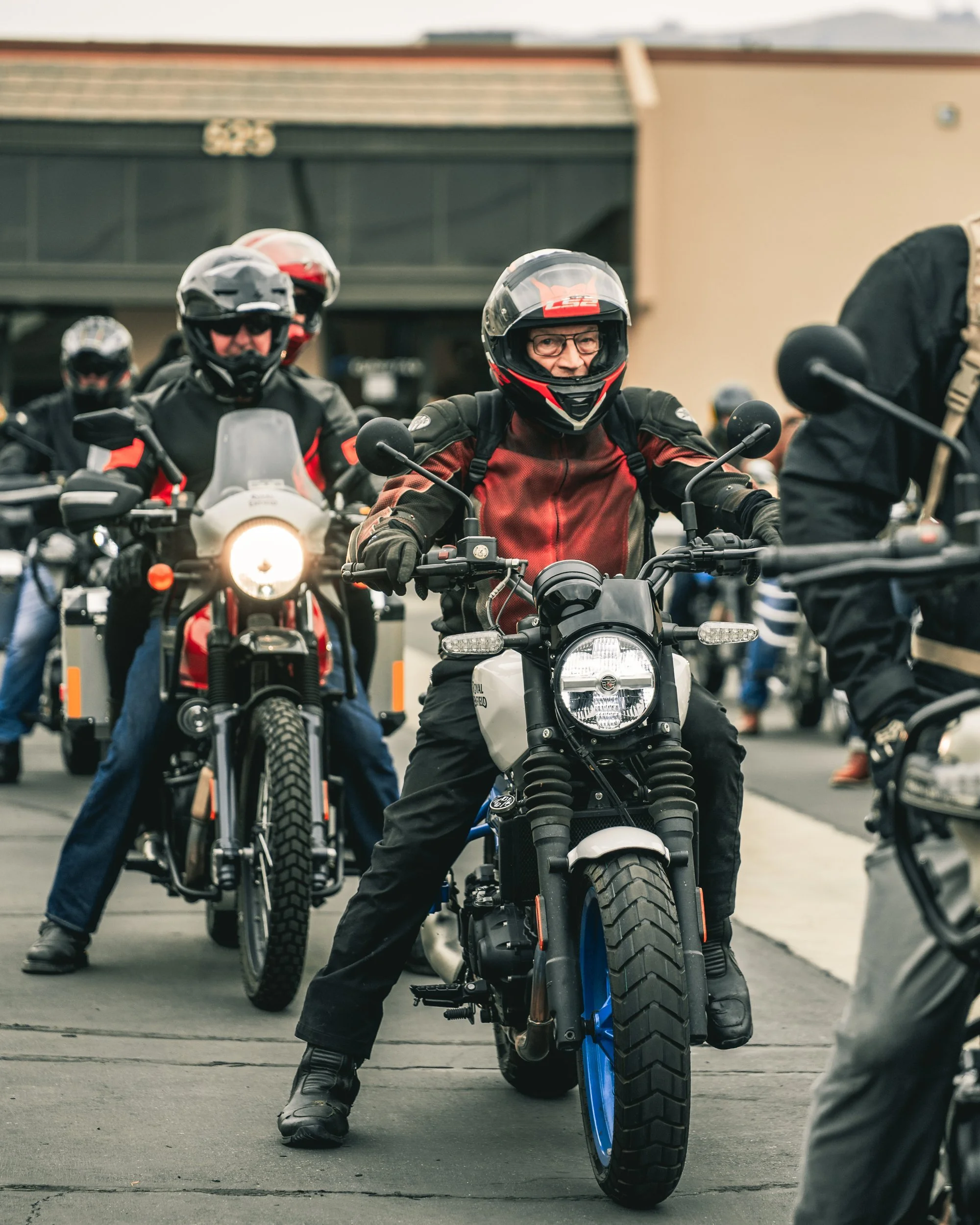 Riders on Royal Enfield motorcycles at the One Ride 2026 start