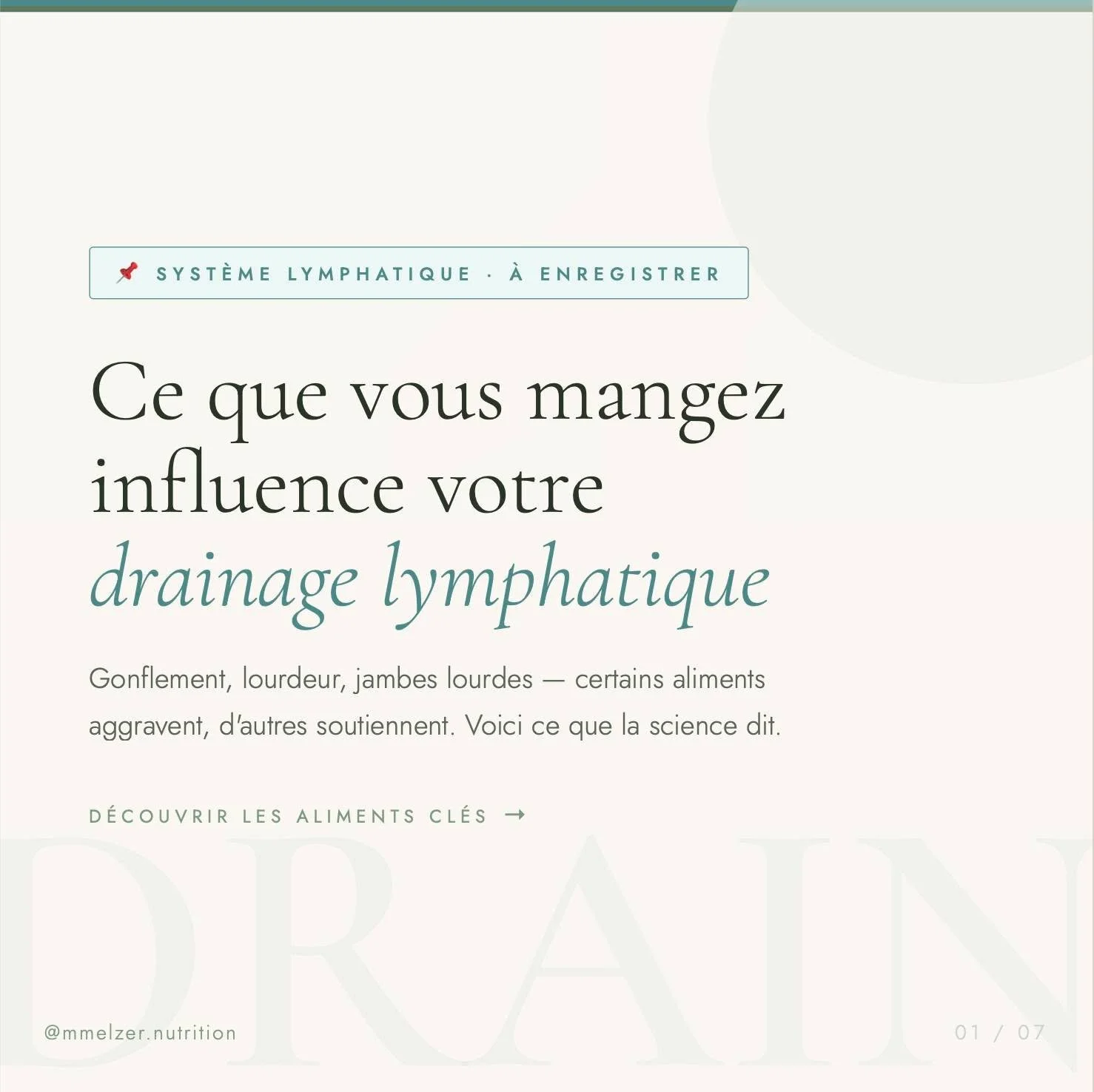 Saviez-vous que ce que vous mettez dans votre assiette peut influencer directement votre drainage lymphatique ? 💧 Certains aliments fluidifient la lymphe, renforcent les vaisseaux et r&eacute;duisent le gonflement &mdash; d'autres font exactement l'