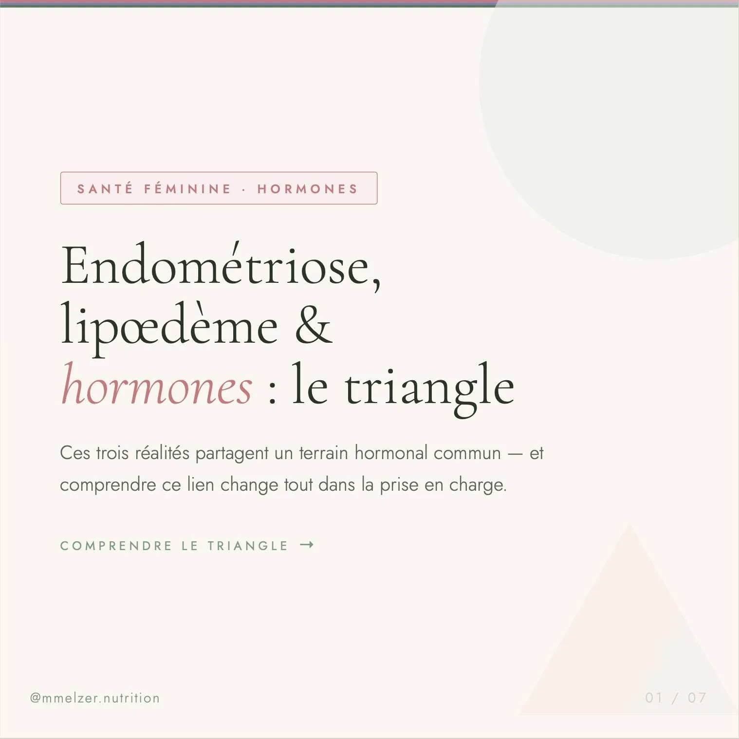 L'endom&eacute;triose et le lip&oelig;d&egrave;me semblent deux conditions tr&egrave;s diff&eacute;rentes &mdash; et pourtant, elles partagent un terrain hormonal commun : la dominance &oelig;strog&eacute;nique 🔺 Comprendre ce lien, c'est changer ra