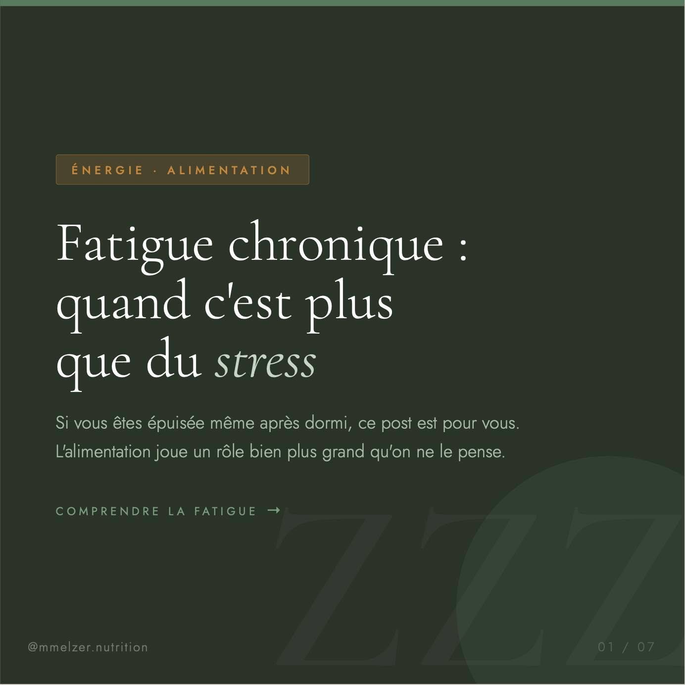 Vous dormez 8 heures et vous &ecirc;tes encore &eacute;puis&eacute;e au r&eacute;veil ? Ce n'est pas normal &mdash; et ce n'est pas "juste du stress" 😮&zwj;💨 La fatigue chronique a tr&egrave;s souvent des causes nutritionnelles identifiab