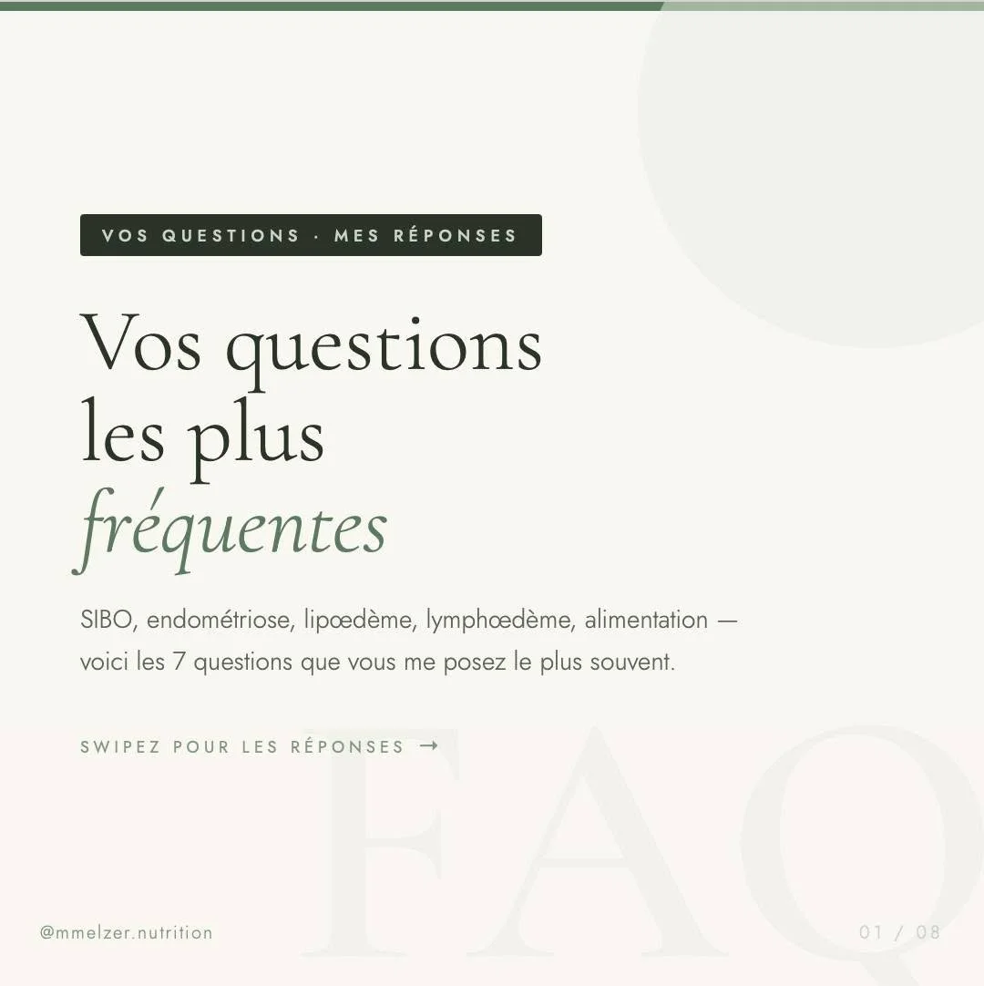Je re&ccedil;ois des dizaines de questions chaque semaine &mdash; alors j'ai d&eacute;cid&eacute; d'y r&eacute;pondre ici, pour tout le monde 🙋&zwj;♀️ Au programme : SIBO, endom&eacute;triose, lip&oelig;d&egrave;me, lymph&oelig;d&egrave;me, &eacute;
