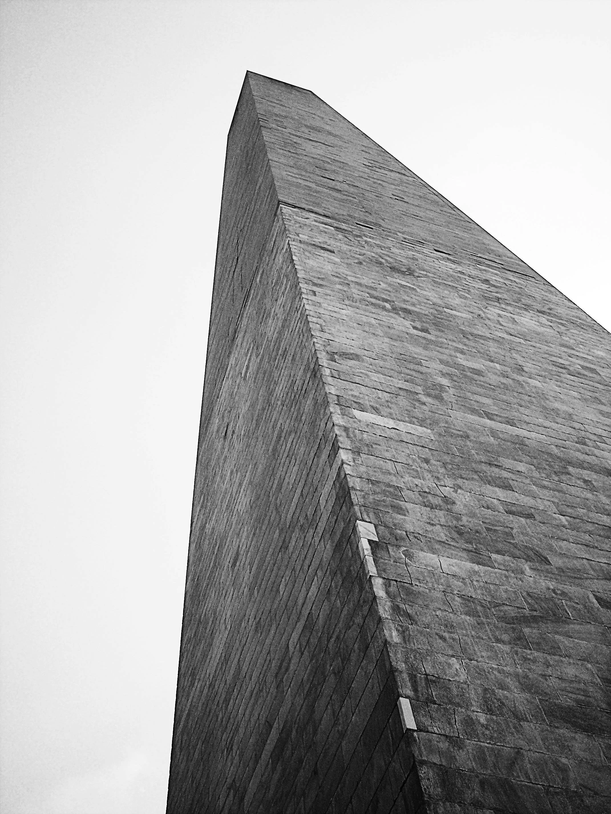 Black and white photo of the Washington Monument in Washington, DC.