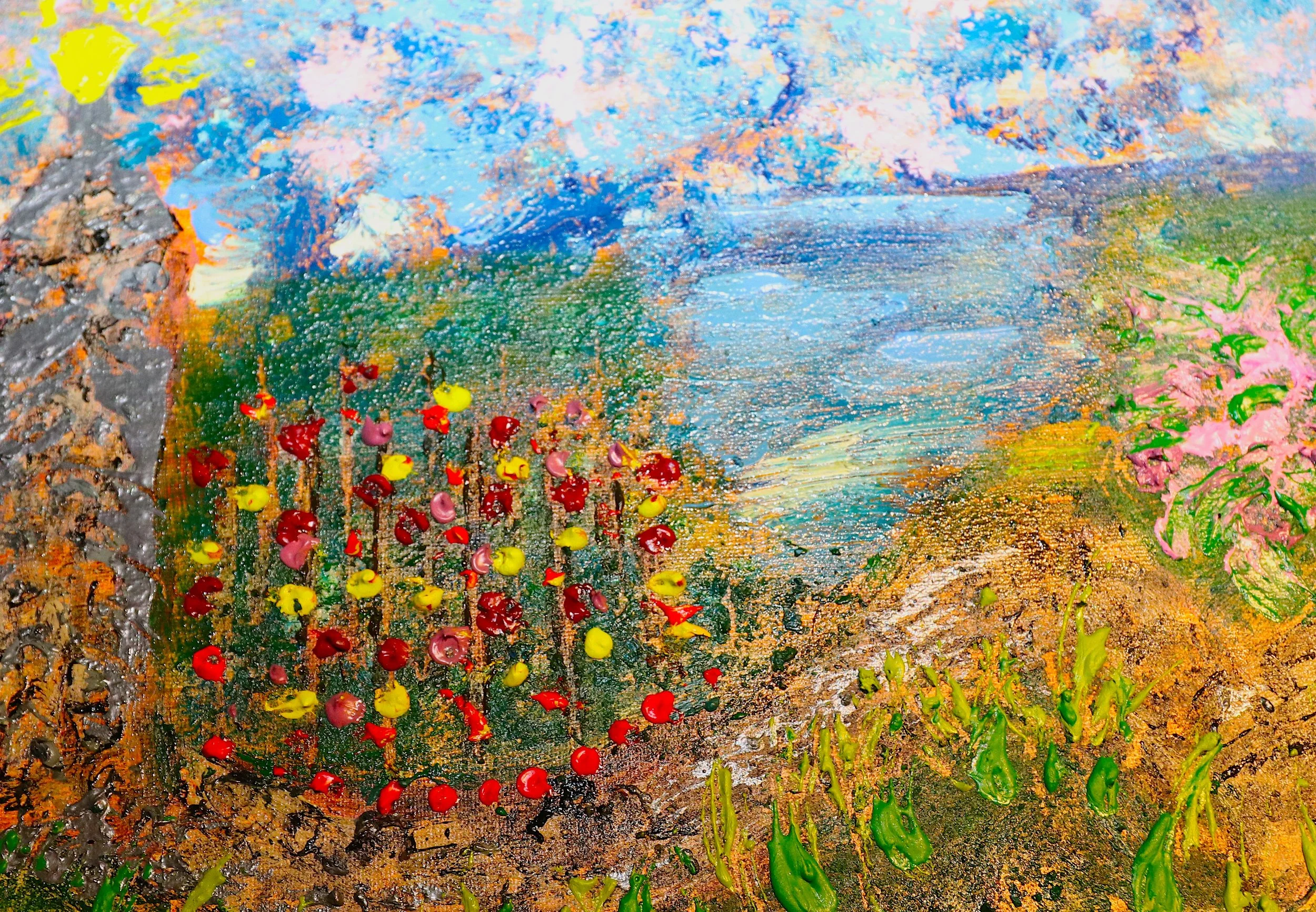 Enders Island Flower Gardens by the Sea- Oil Painting