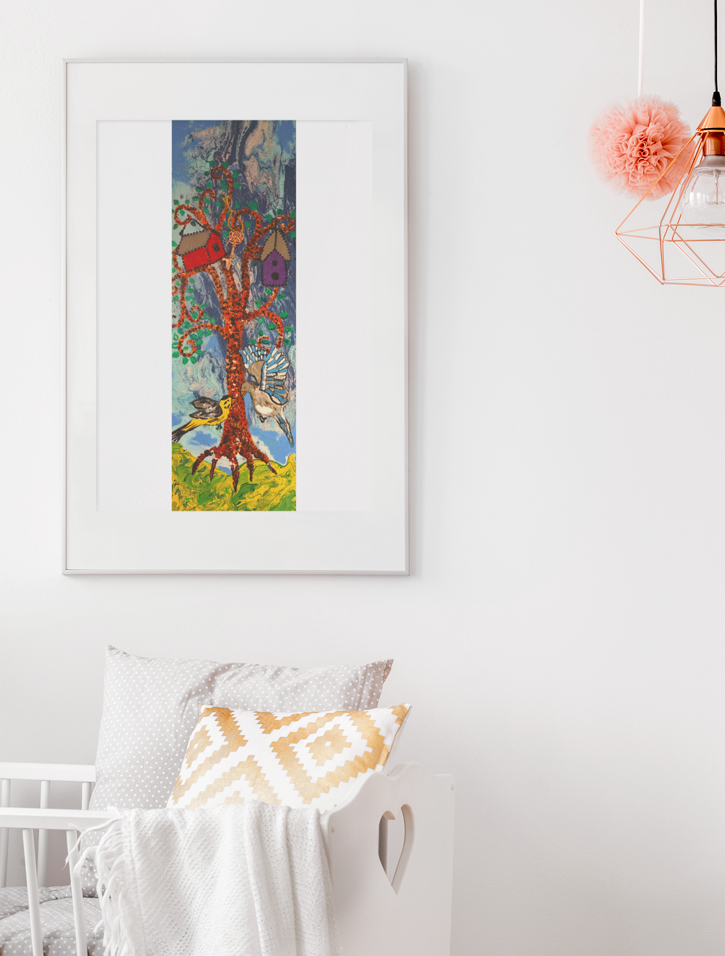 Nursery Painting: The Key to Love - Birds